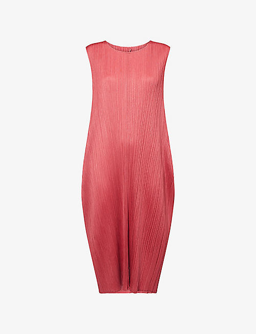 Lamp Shade Sleeveless Knitted Midi Dress
