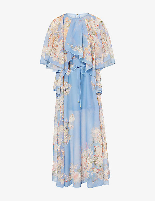 Cascadian Flared-Panels Cotton And Silk Maxi Dress