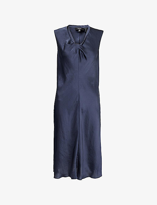 Twist Scoop Sleeveless Woven Midi Dress