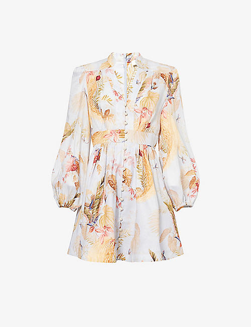 Ascension Plunge Linen Mini Dress