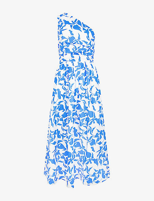 Aubrey Leaf-Print Cotton Maxi Dress