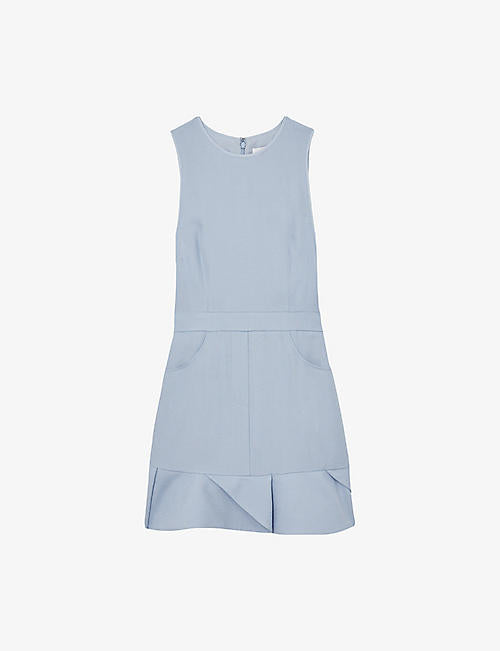 Ashley Frill-Hem Sleeveless Woven Mini Dress