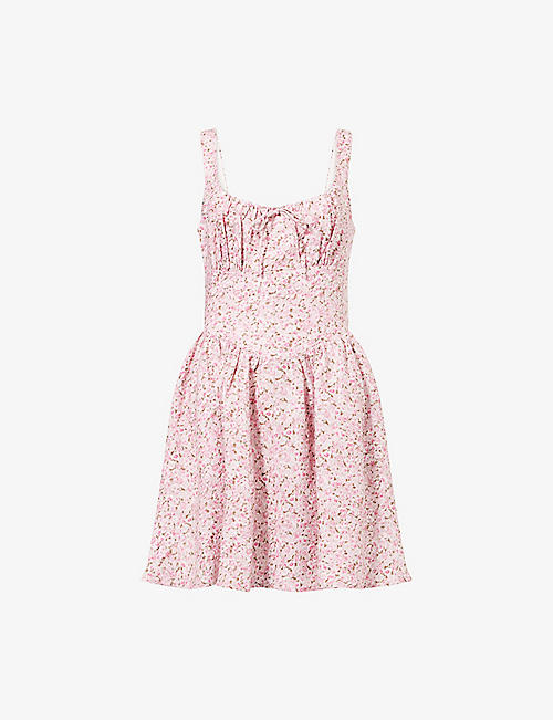 Daria Floral Linen Mini Dress